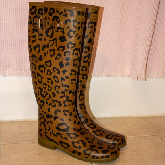 Hunter Shoes - Leopard Print Hunter Boots